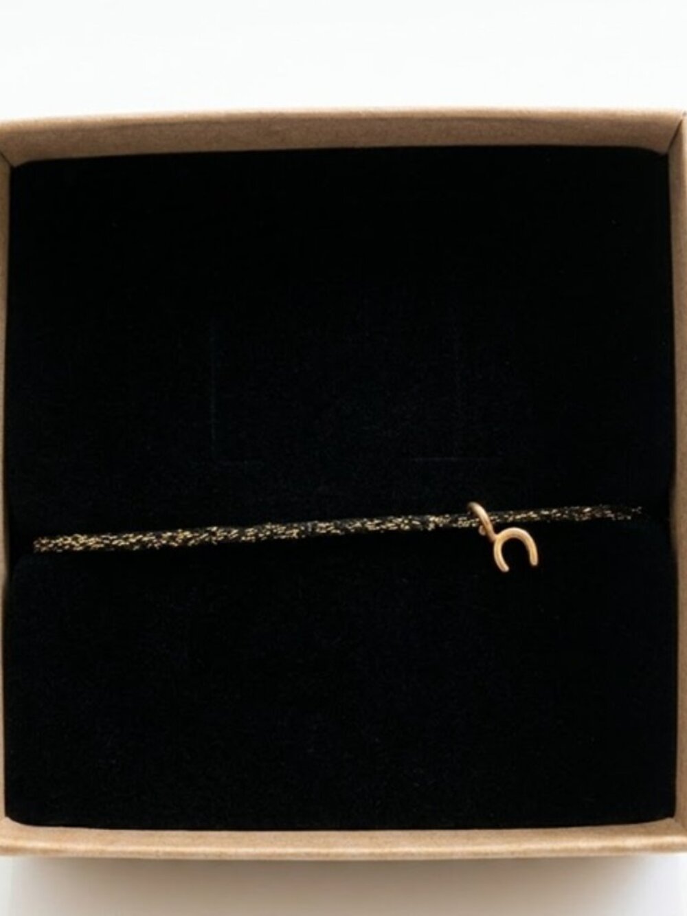 Atelier Paulin Oui Please Custom C Letter Bracelet 14k Yellow Gold New